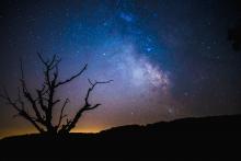 Night sky from a hill