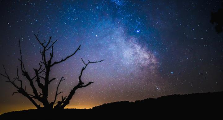 Night sky from a hill