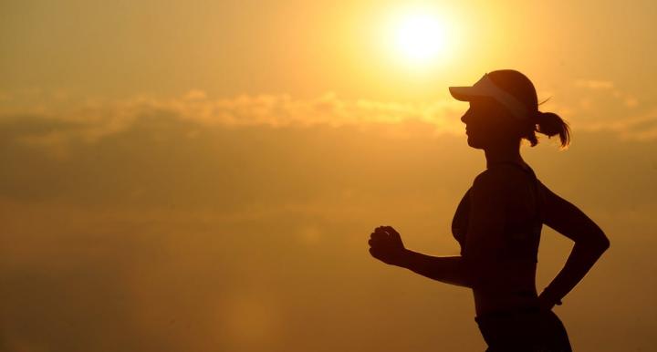 Jogger with a visor